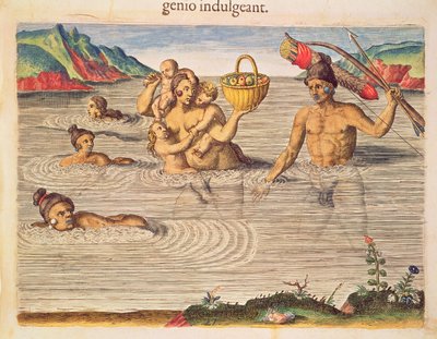 A Family Crossing a River, from 